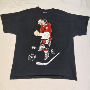 VINTAGE Bozeman Icedogs Garrett Gruenke Signed T-Shirt Size XL Black MV Sport